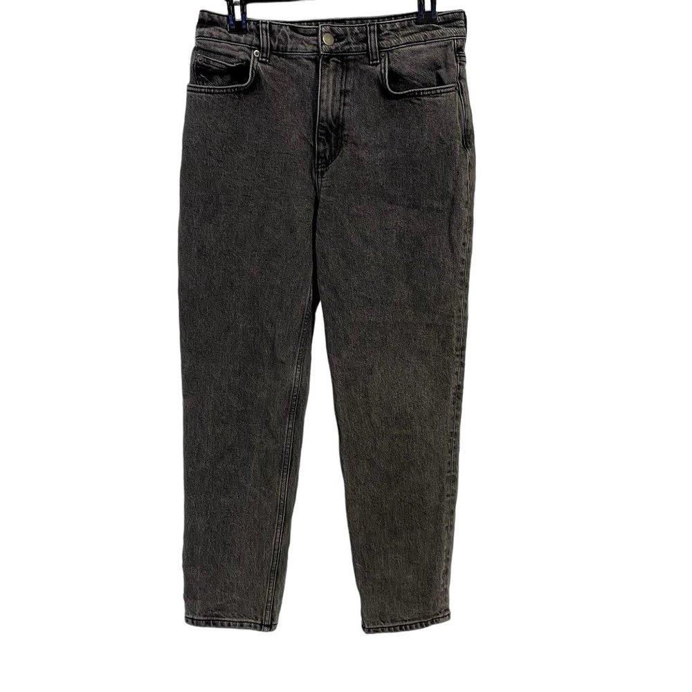 & Other Stories Favorite Cut Cropped High Waist Acid‎ Wash Grey Jeans Size 28